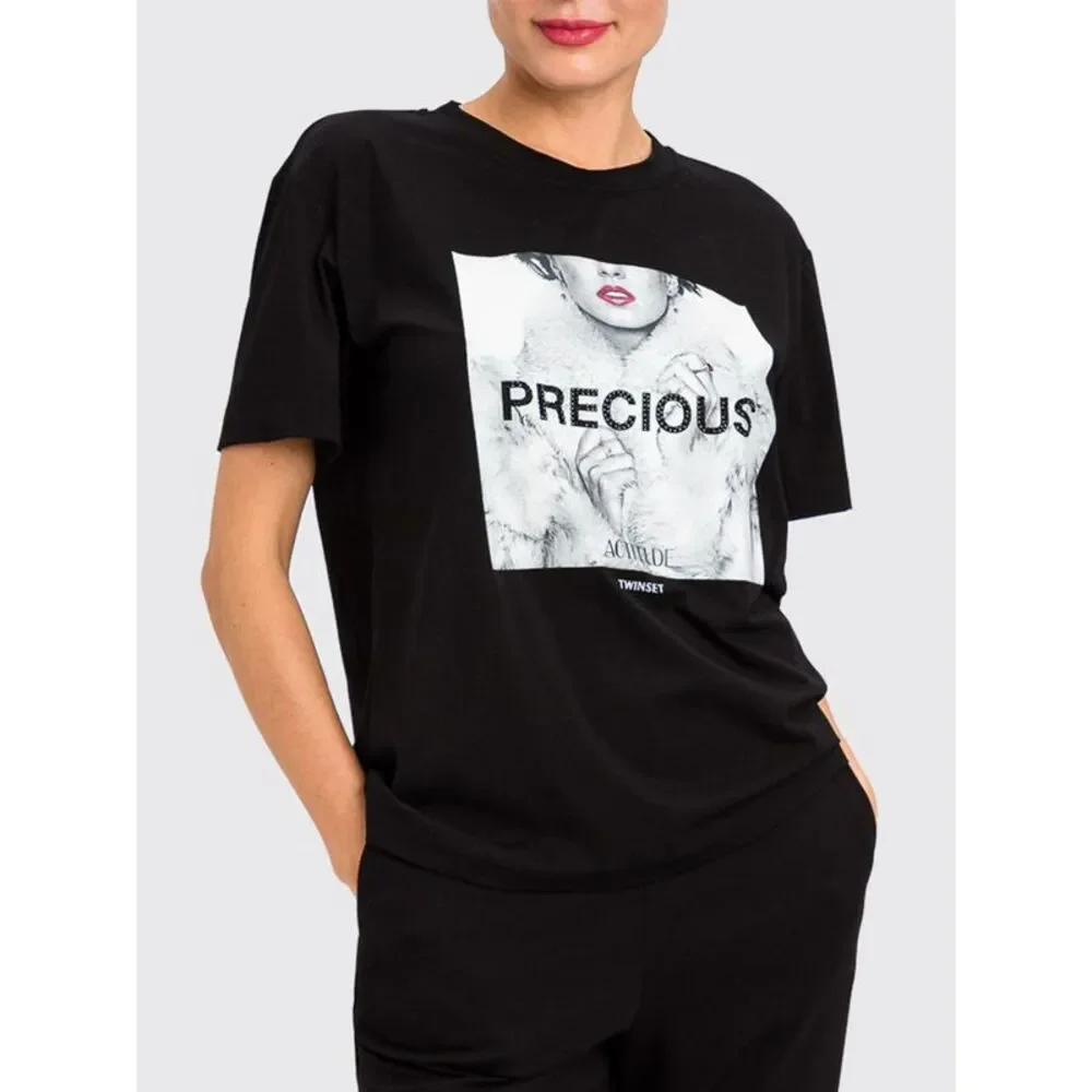 Actitude Twinset Women Actitude Twinset Graphic Print And Logo Cotton T-Shirt